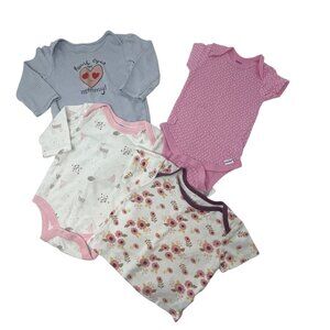 Baby Girls Bodysuits & Shirt - Pink, Blue,‎ Cream, Purple - Size 6-9 M & 9 M